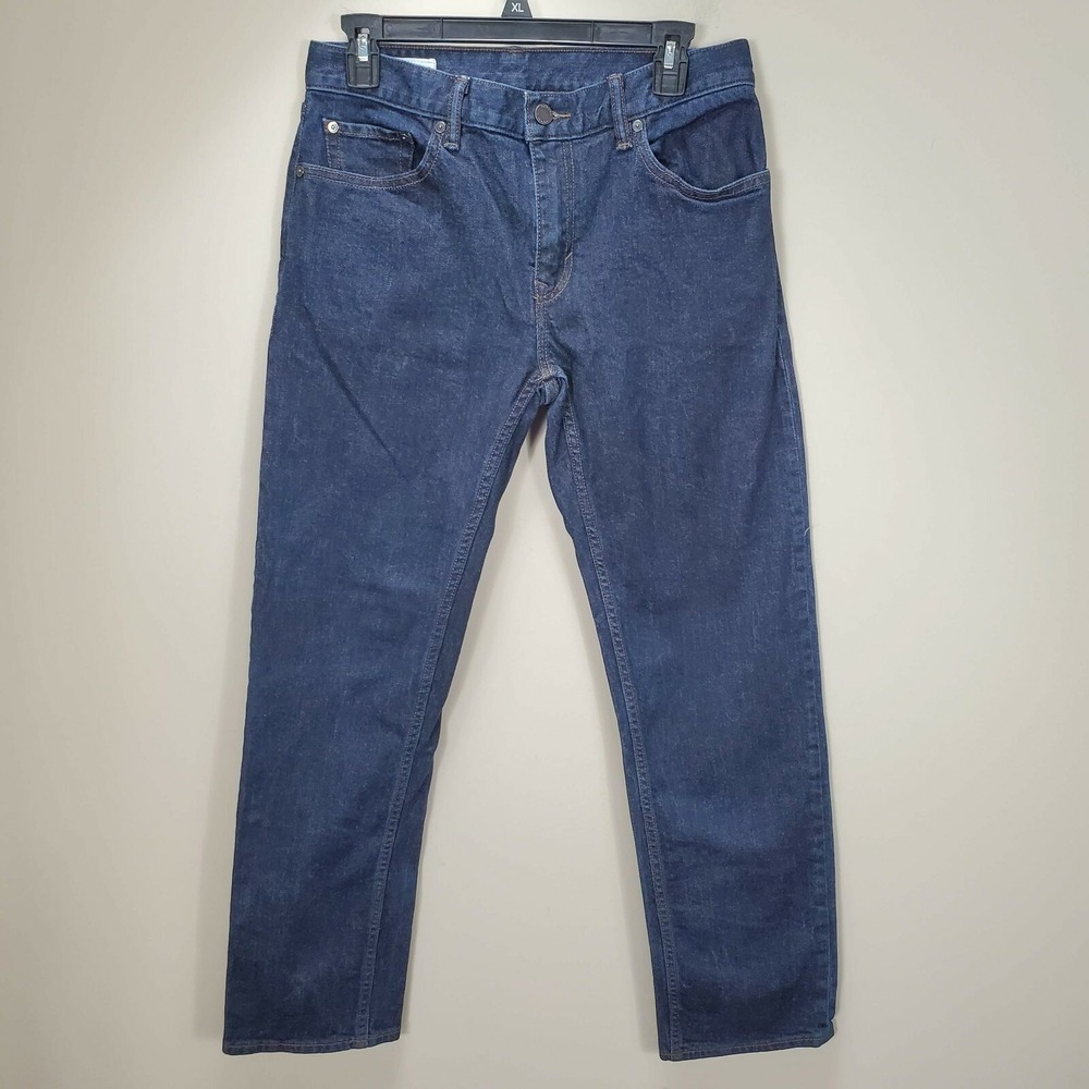 Banana Republic Straight leg blue jeans 30x30 zip fly pockets denim dark wash